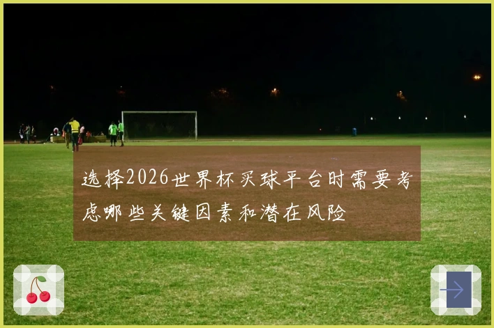 选择2026世界杯买球平台时需要考虑哪些关键因素和潜在风险